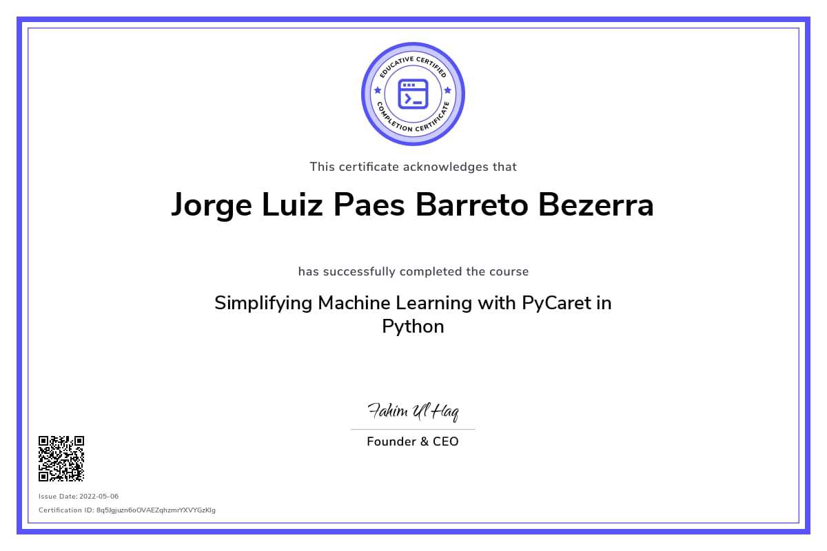 Personalized Path Certificate