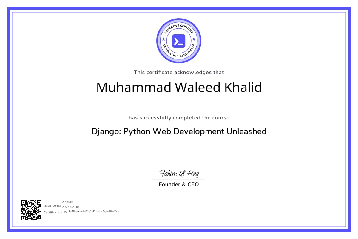Course Certificate