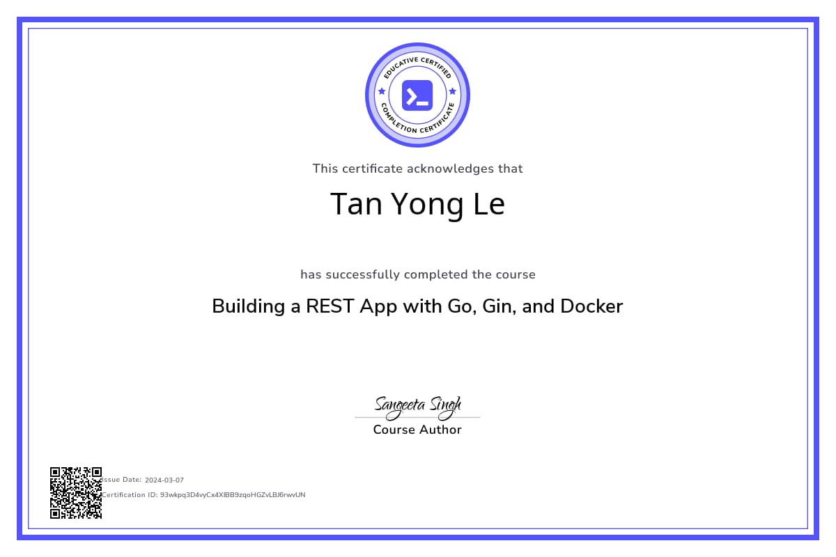 Course Certificate