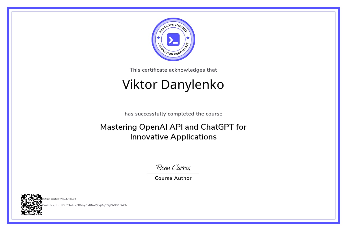 Course Certificate