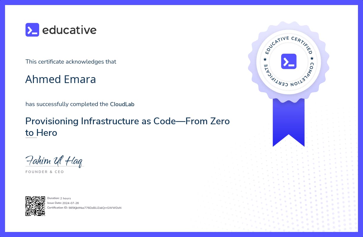Cloud Lab Certificate