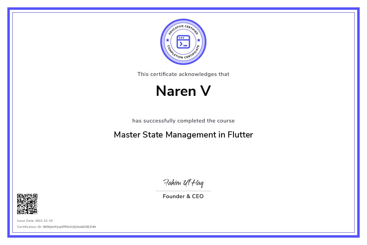 Personalized Path Certificate