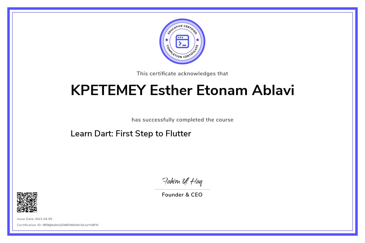 Personalized Path Certificate