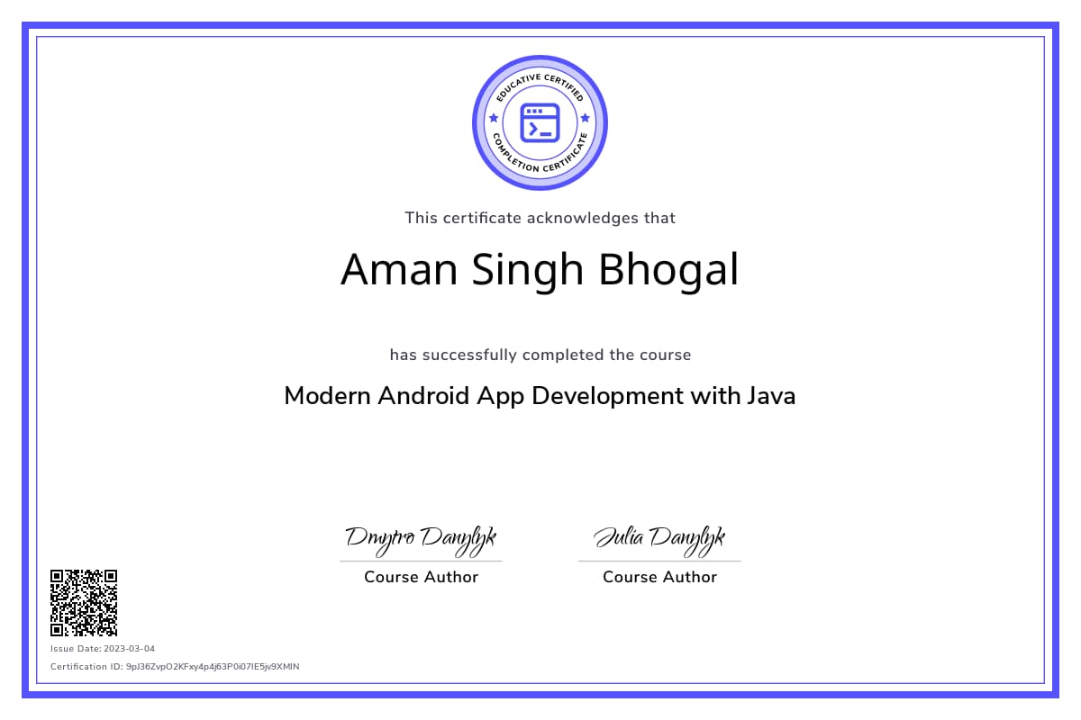 Course Certificate