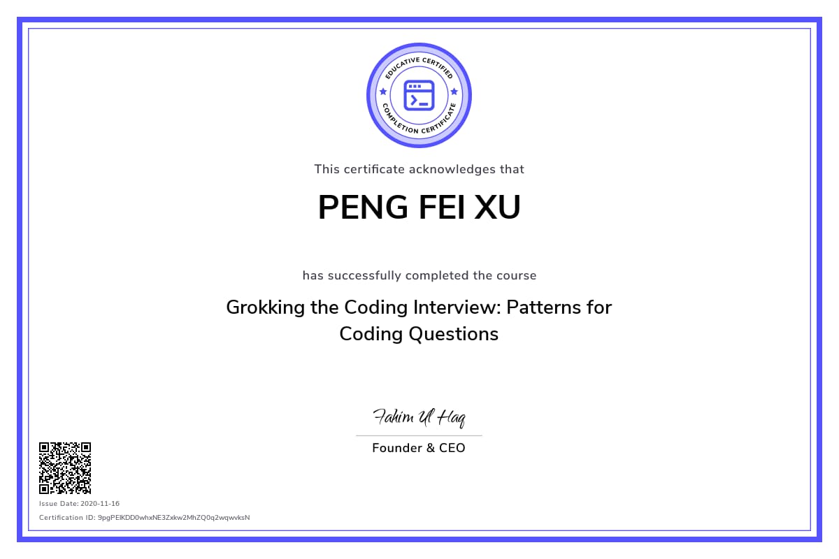 Personalized Path Certificate