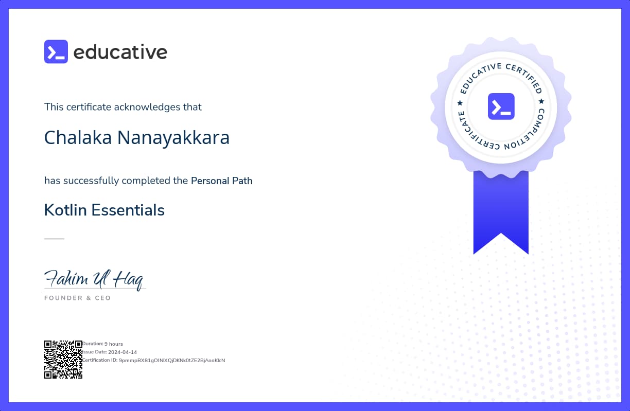 Personalized Path Certificate