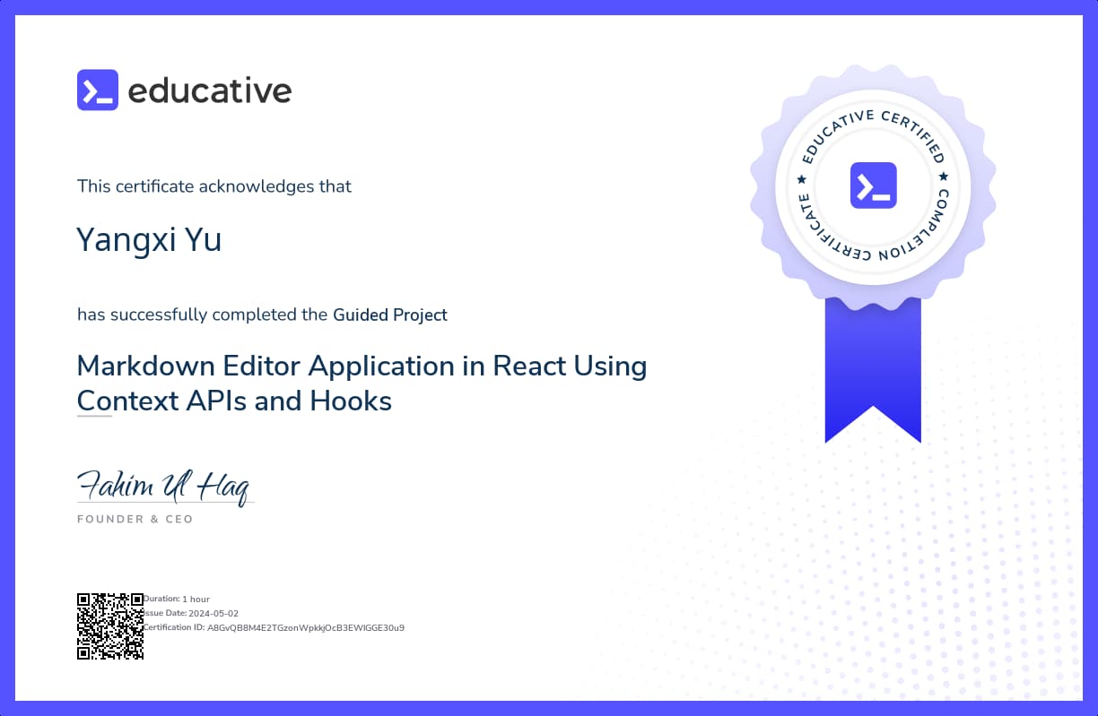 Project Certificate