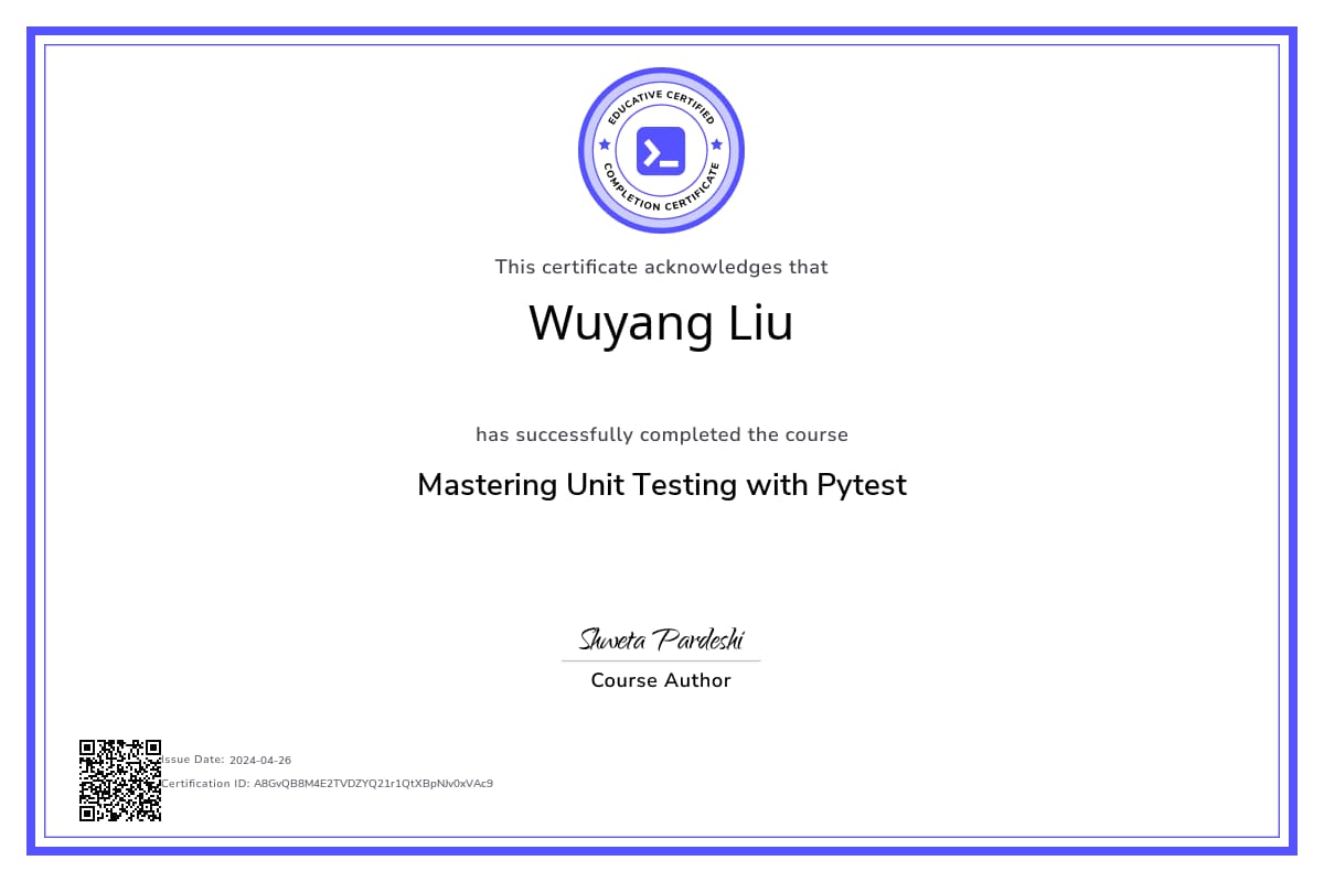 Course Certificate
