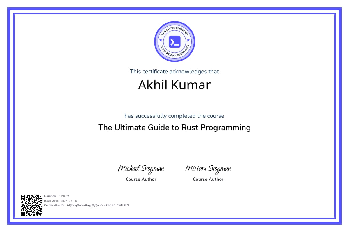 Course Certificate