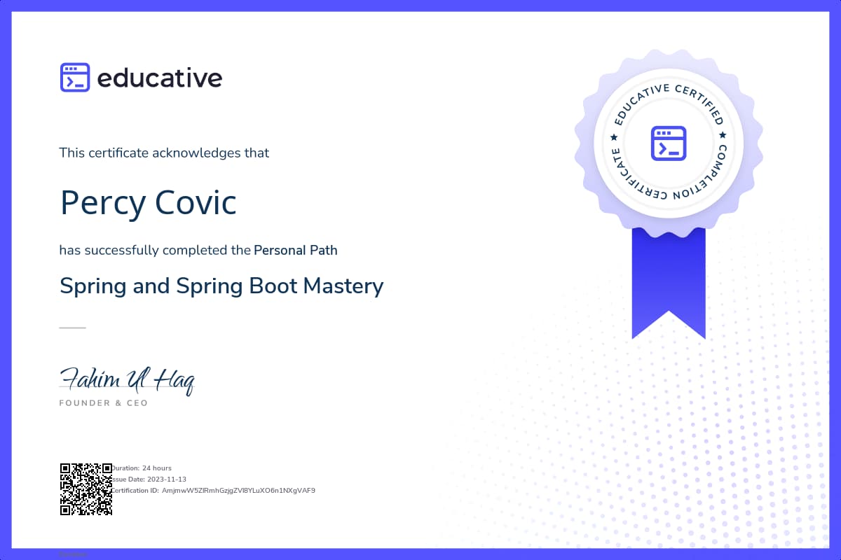 Personalized Path Certificate
