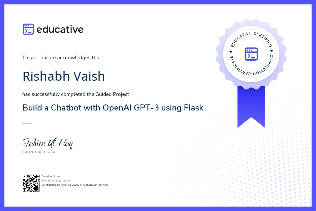 Project Certificate