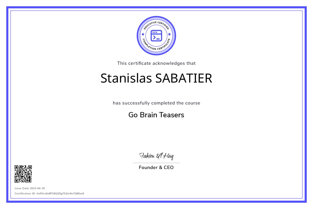 Course Certificate
