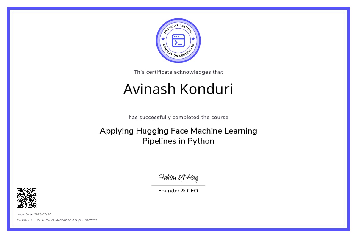 Course Certificate