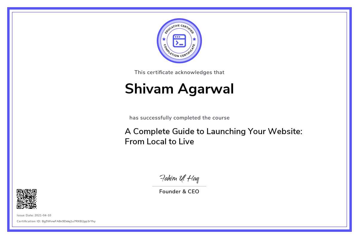 Personalized Path Certificate