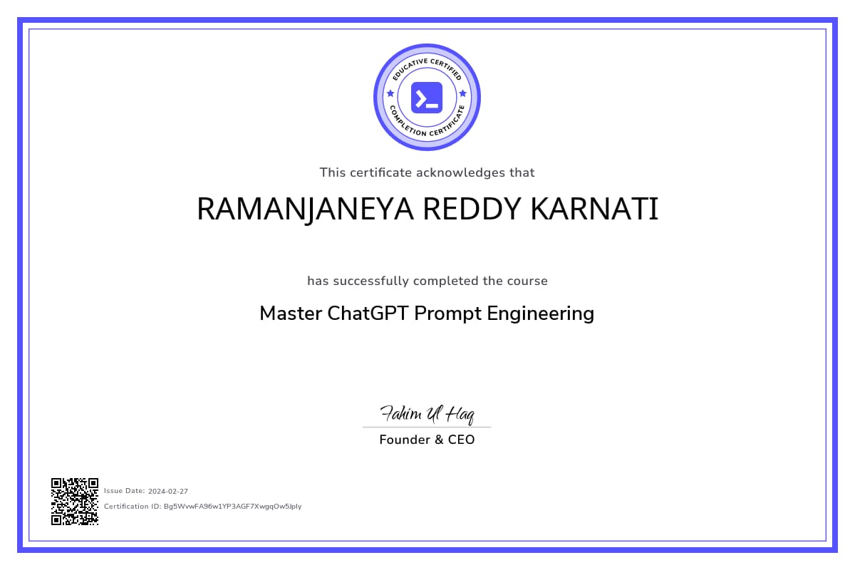 Course Certificate
