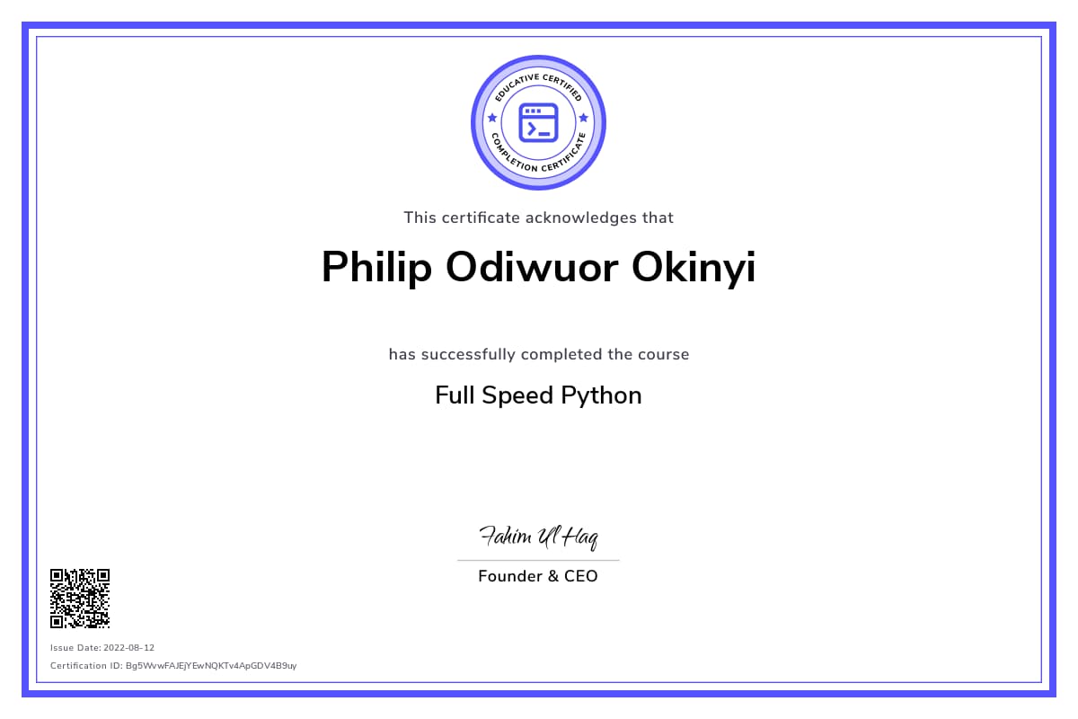 Personalized Path Certificate