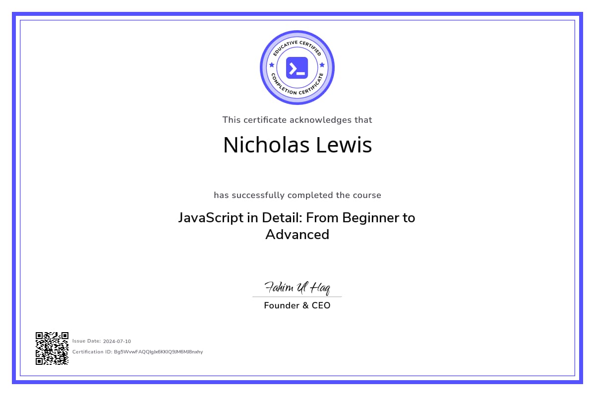Course Certificate