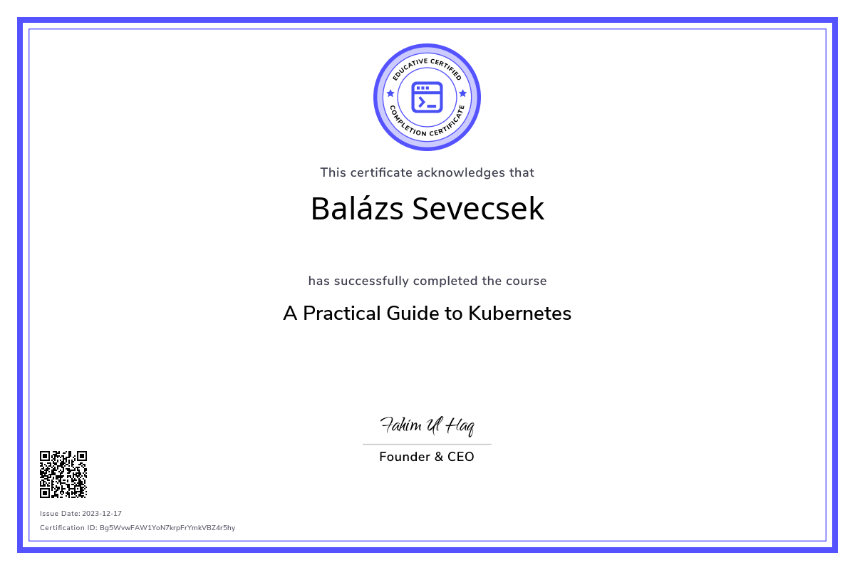 Course Certificate