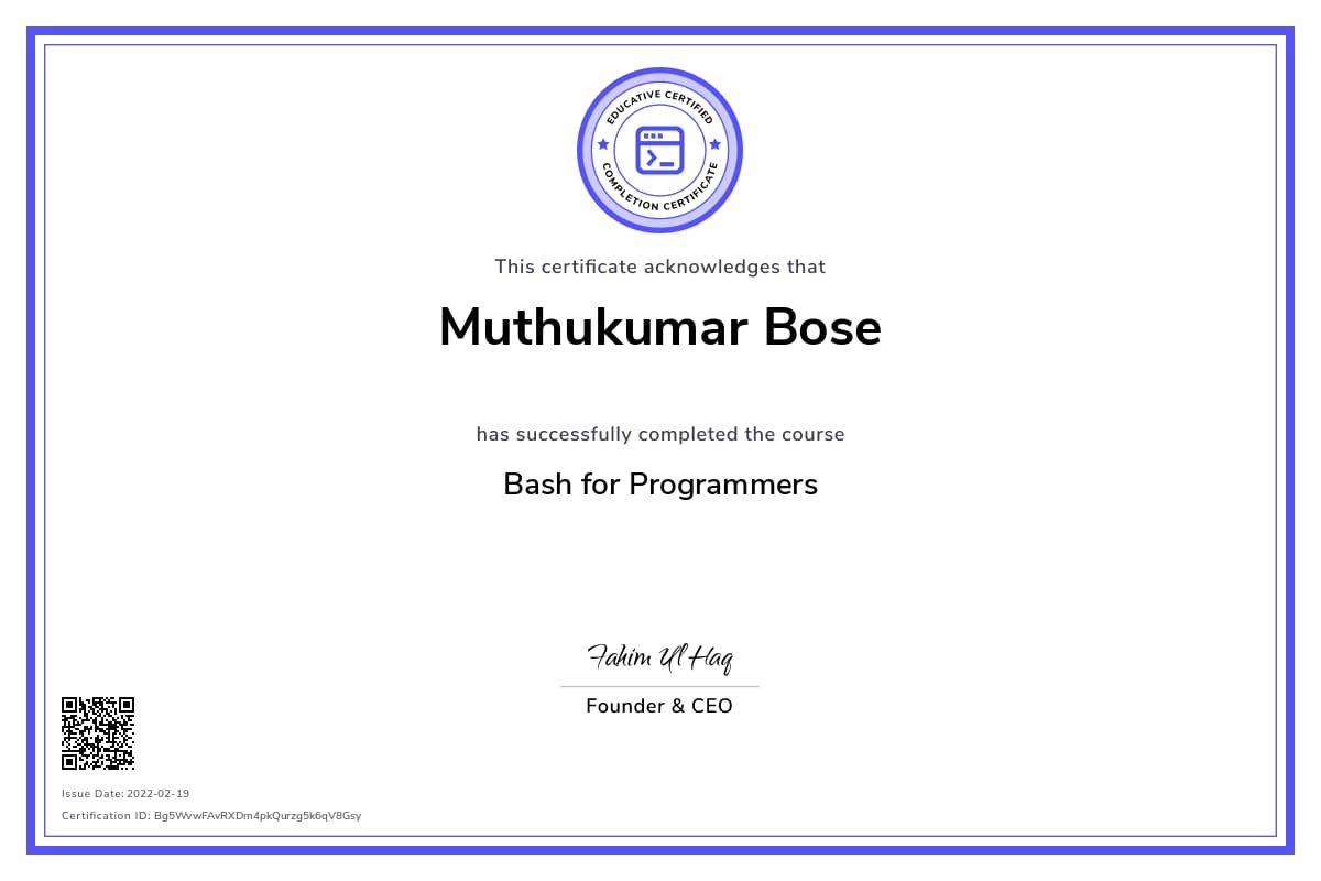 Personalized Path Certificate