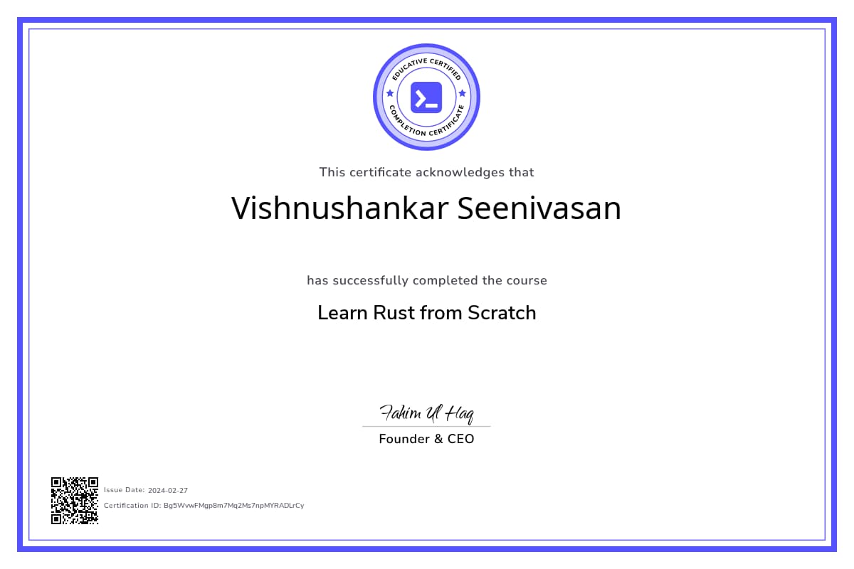 Course Certificate