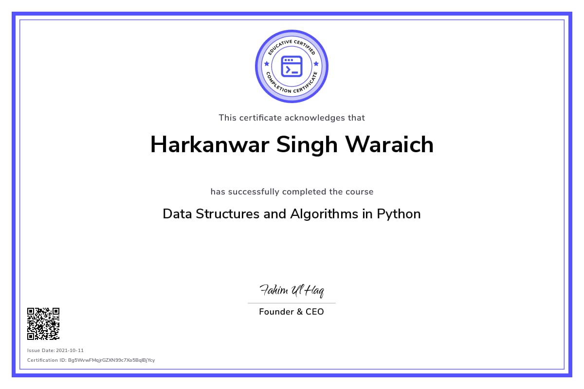 Personalized Path Certificate