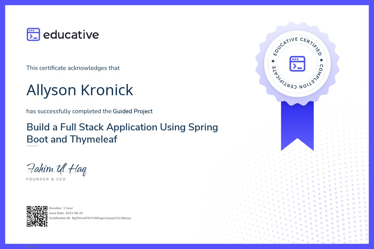 Project Certificate