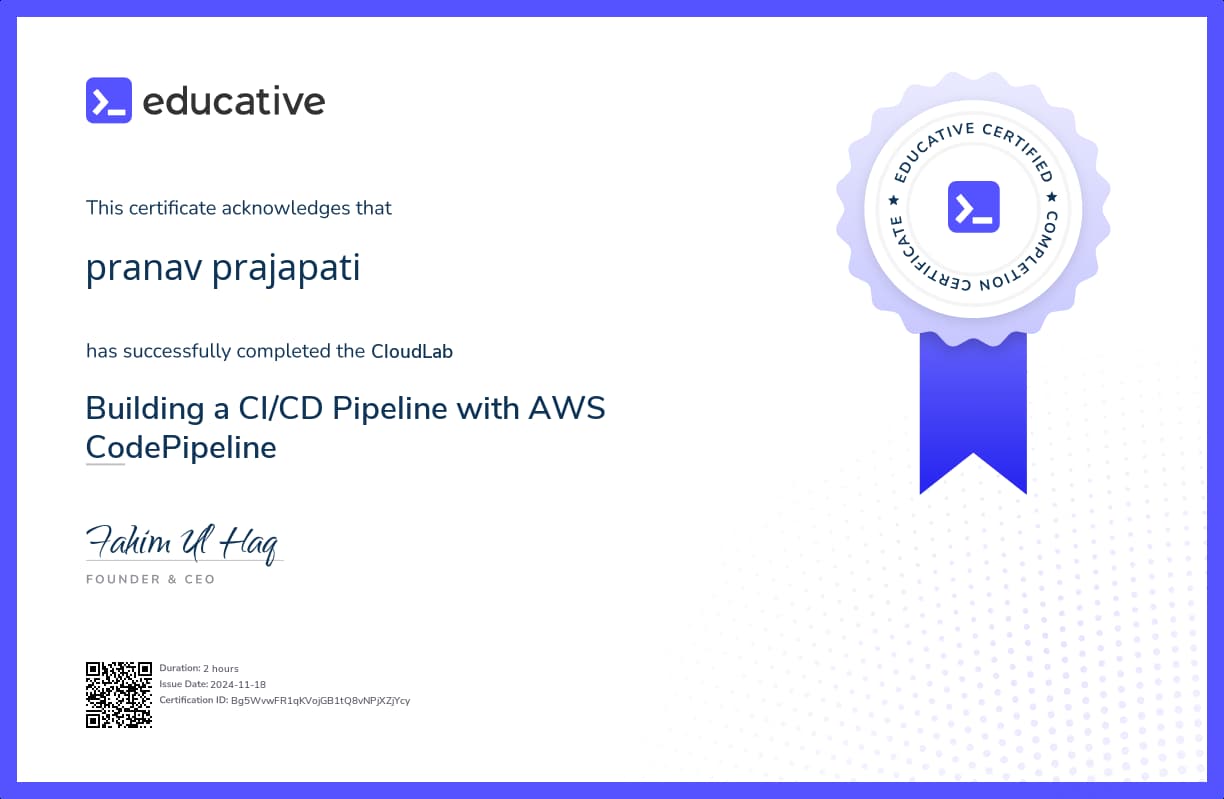 Cloud Lab Certificate