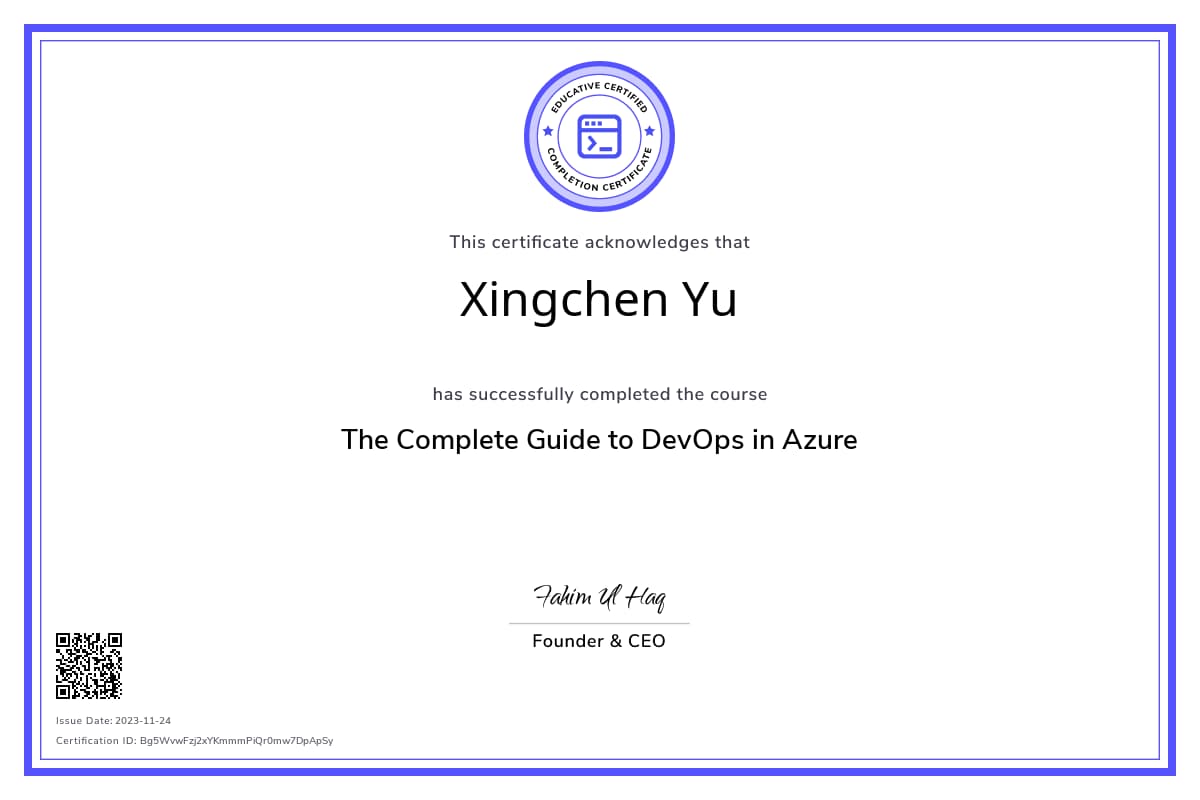 Course Certificate