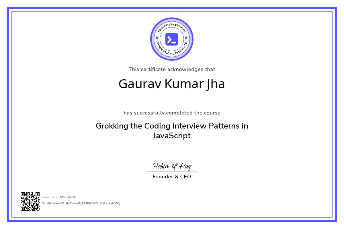 Course Certificate