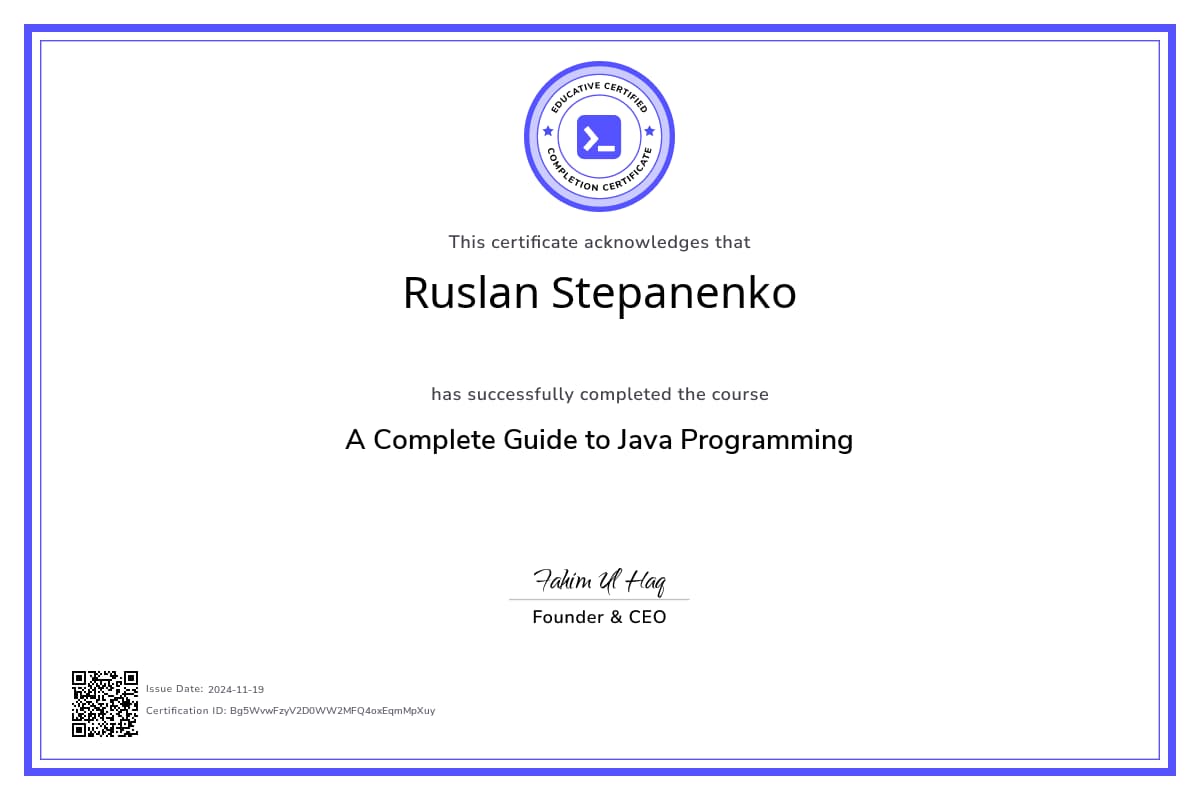 Course Certificate