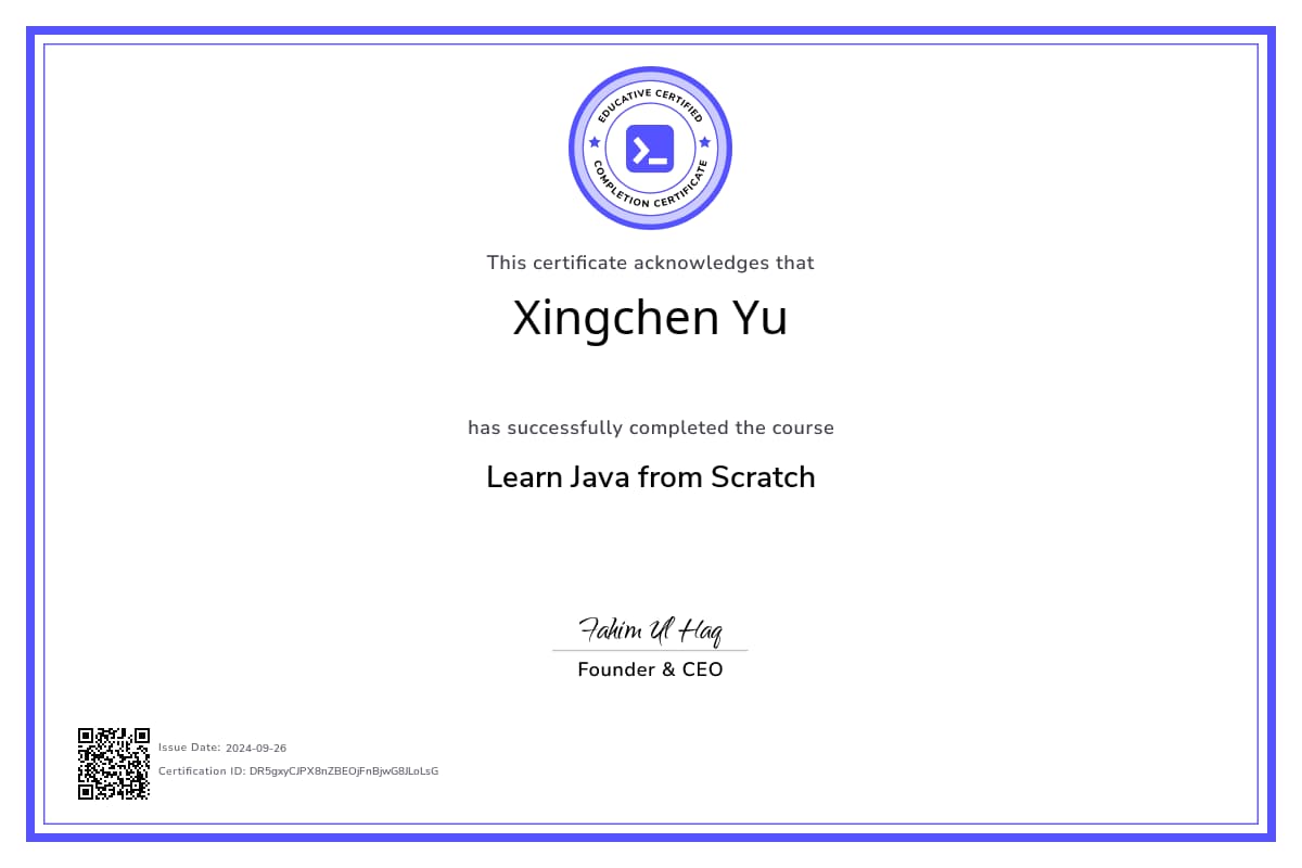 Course Certificate