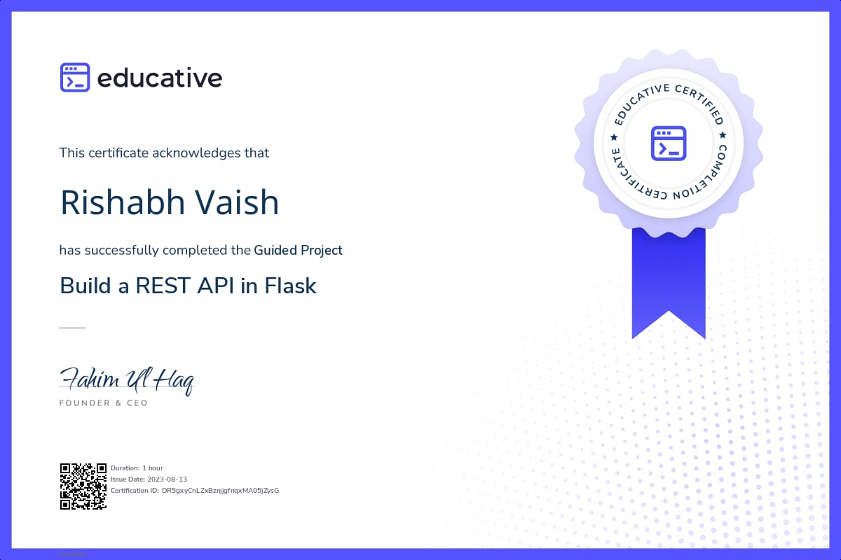 Project Certificate