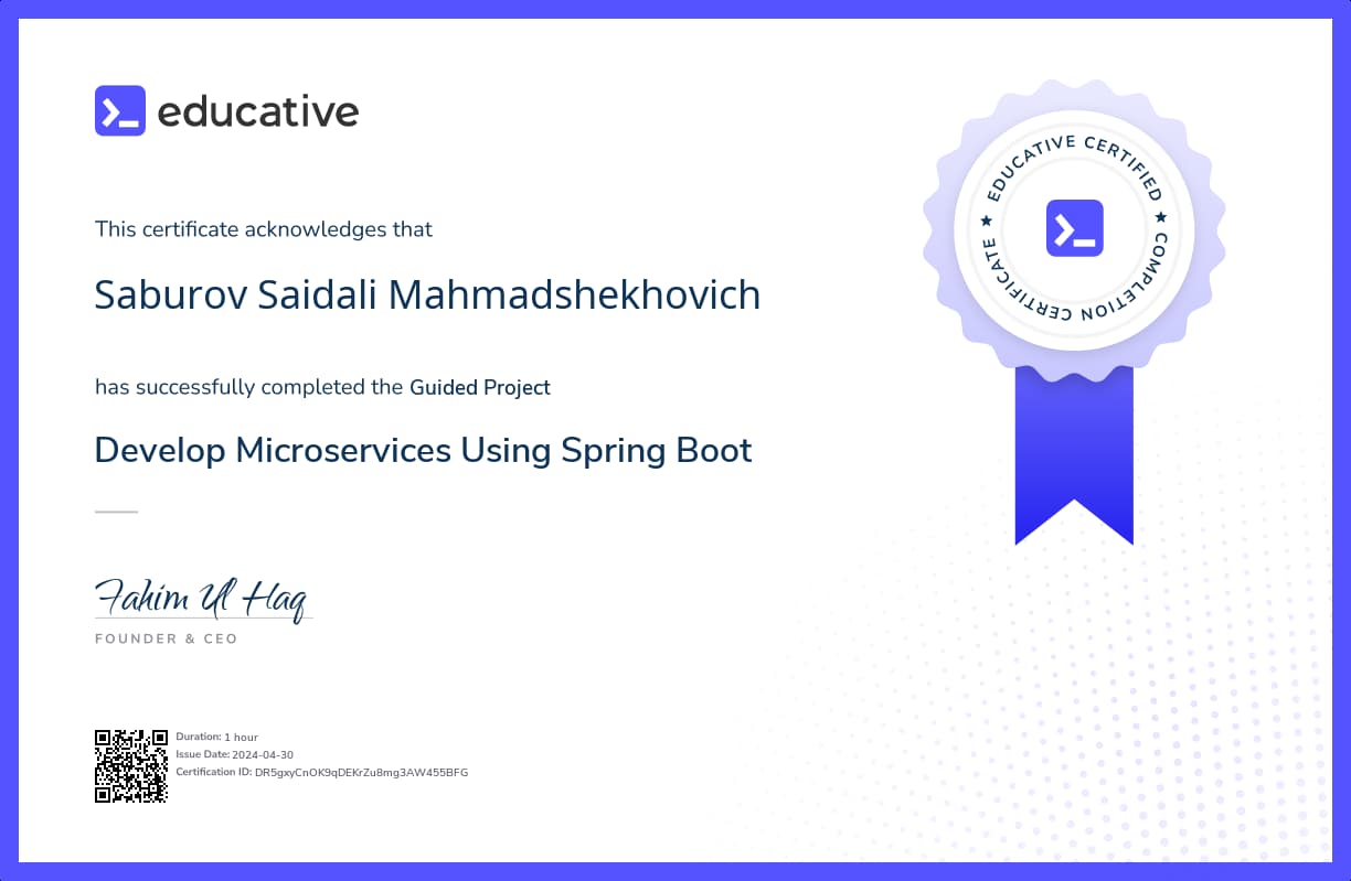 Project Certificate