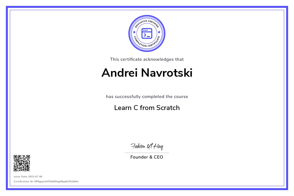 Personalized Path Certificate