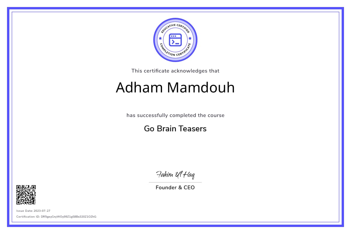 Course Certificate