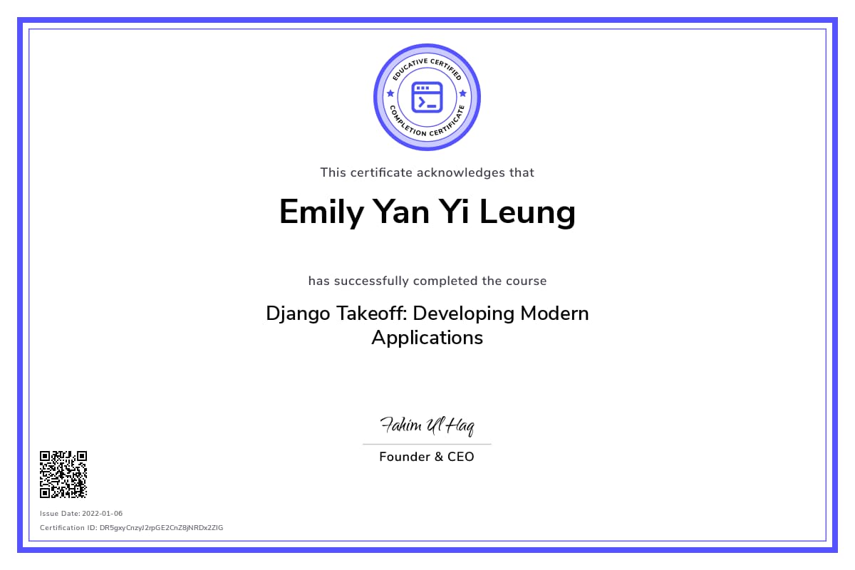 Personalized Path Certificate