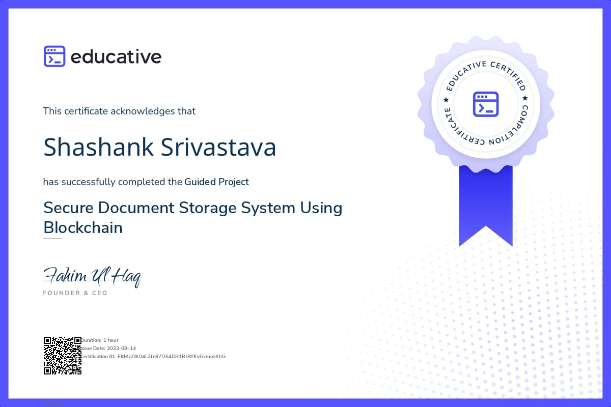 Project Certificate