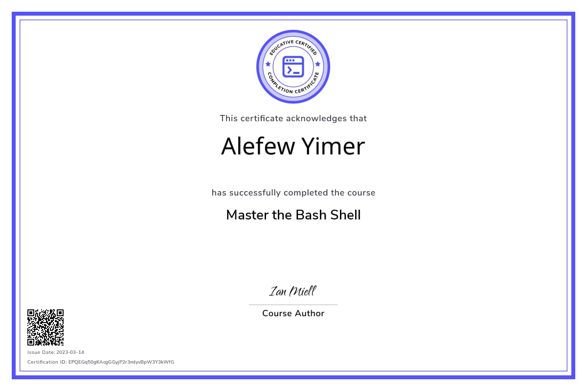 Course Certificate