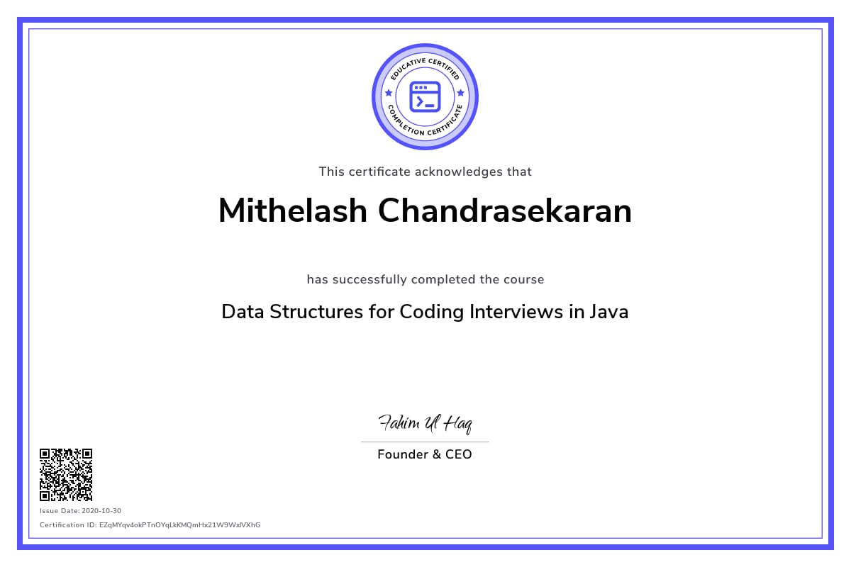 Personalized Path Certificate