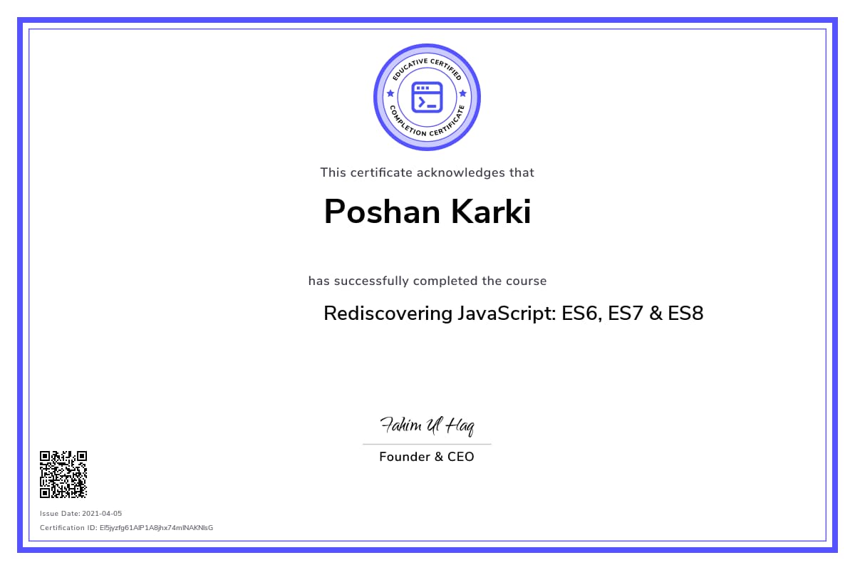 Personalized Path Certificate