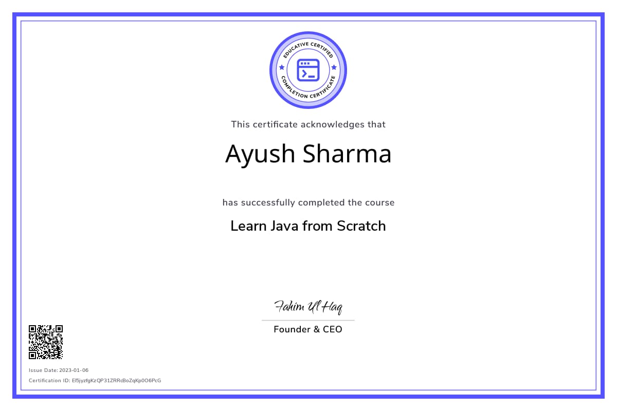 Personalized Path Certificate