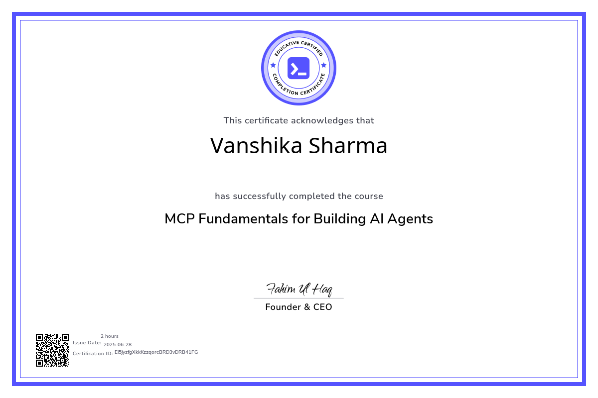 Course Certificate