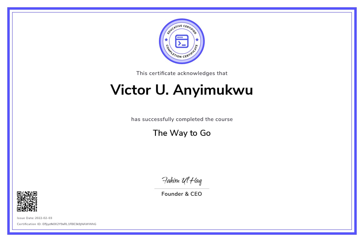 Personalized Path Certificate