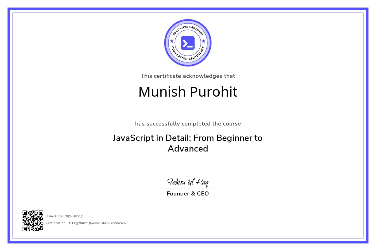 Course Certificate