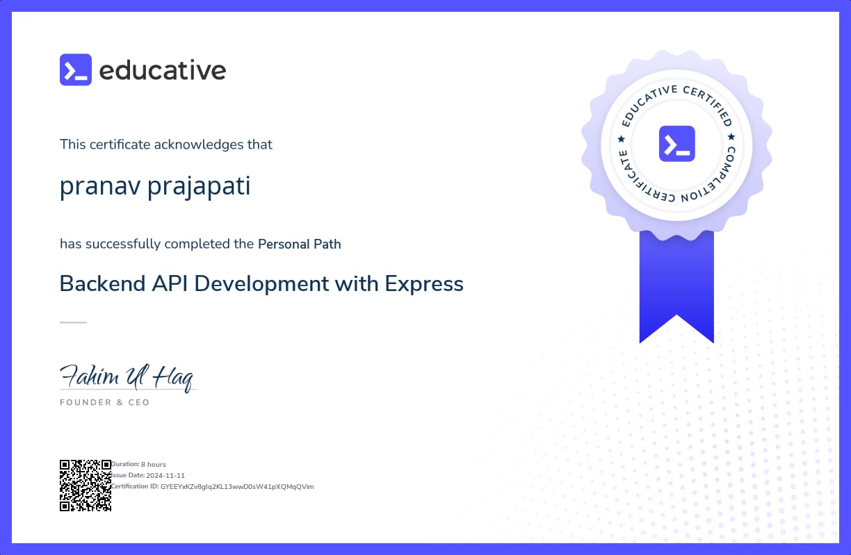 Personalized Path Certificate
