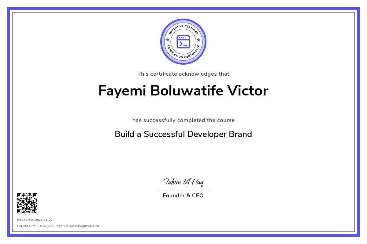 Personalized Path Certificate