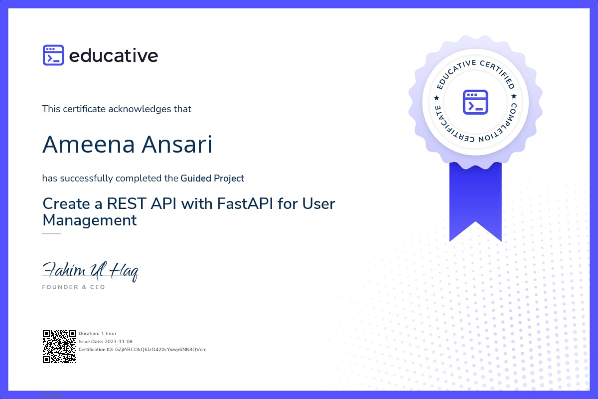 Project Certificate