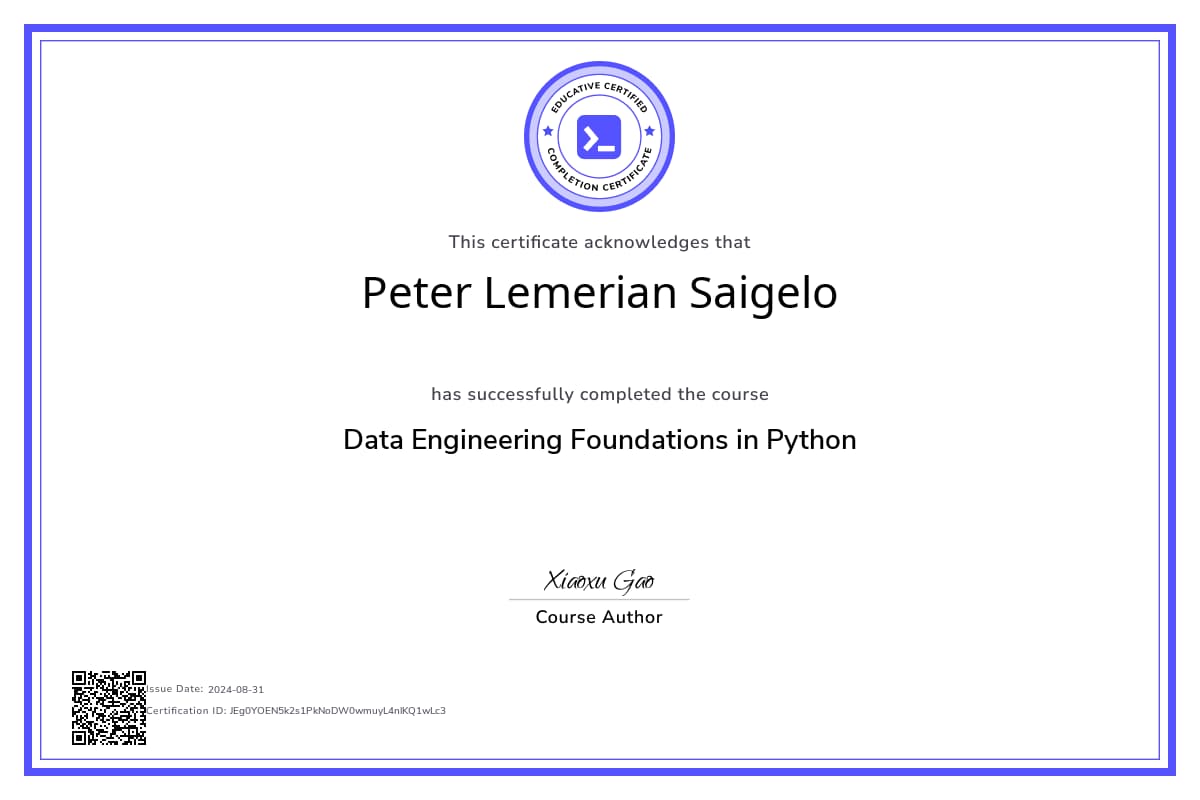 Course Certificate