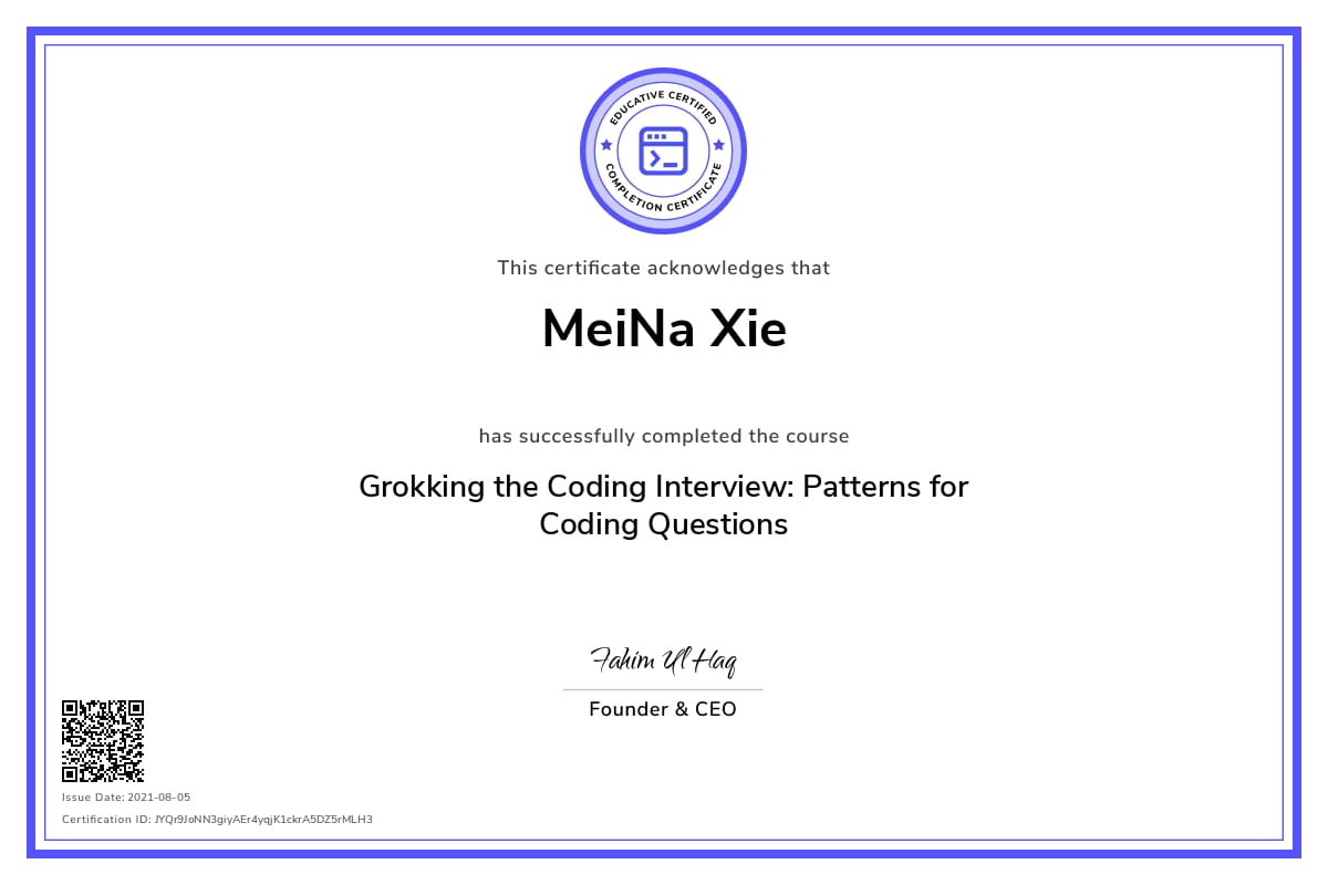 Personalized Path Certificate