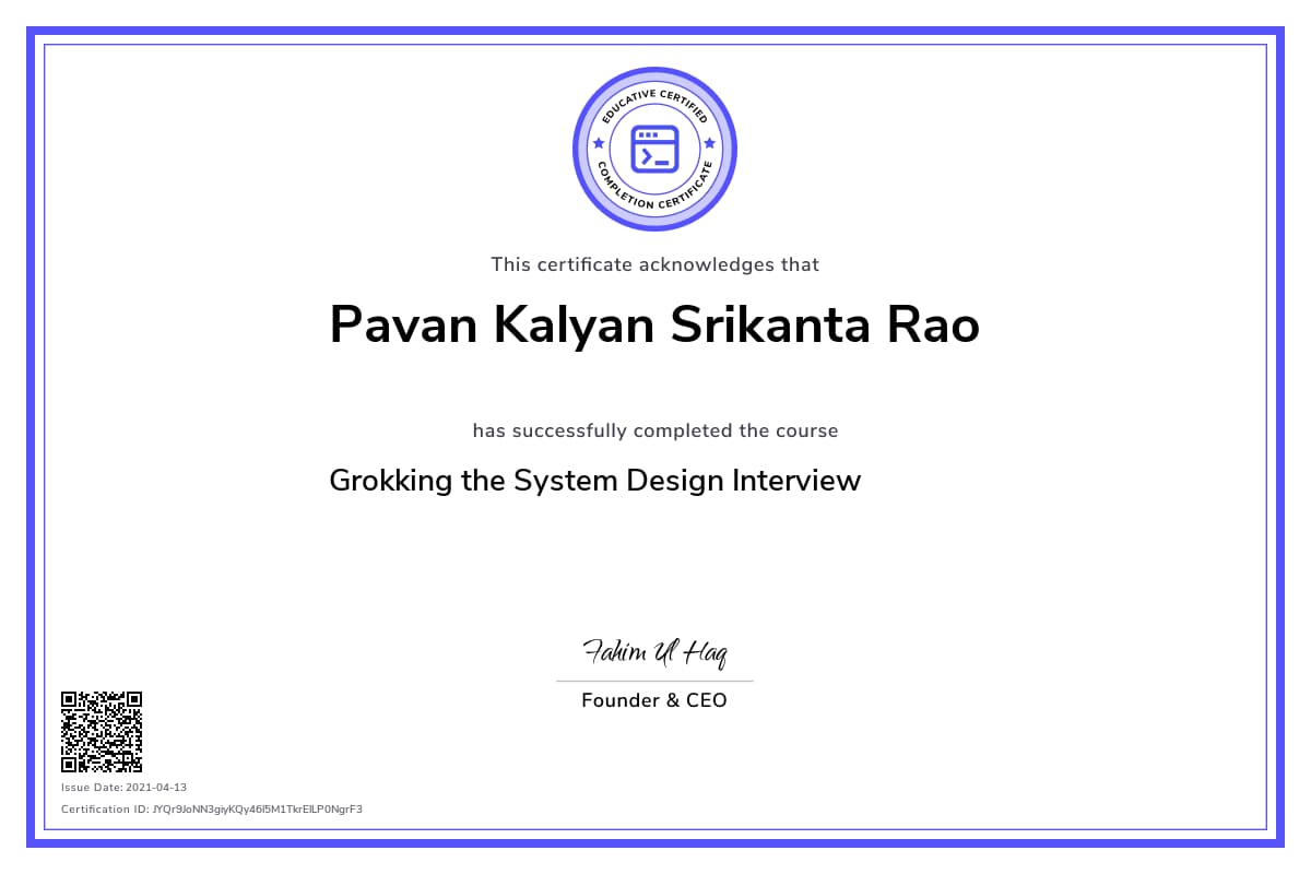 Personalized Path Certificate